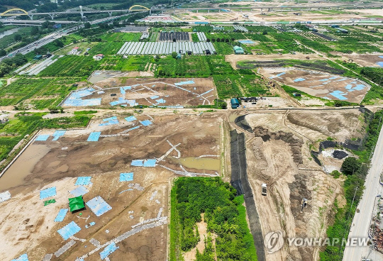 수도권 3기 신도시 남양주왕숙 A1·A2지구의 택지 조성 모습 [연합뉴스]